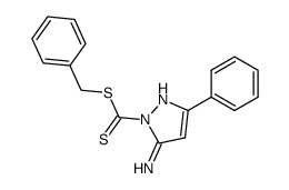 5-amino-3-phenyl-pyrazole-1-carbodithioic acid benzyl ester结构式