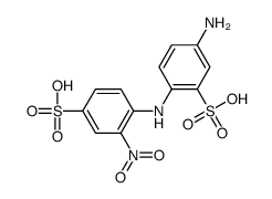 5-amino-2-(2-nitro-4-sulfoanilino)benzenesulfonic acid Structure