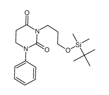 3-(3-{[tert-butyl(dimethyl)silyl]oxy}propyl)-1-phenyldihydropyrimidine-2,4(1H,3H)-dione结构式