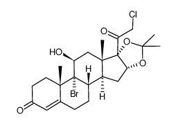 9-Brom-21-chlor-11β-hydroxy-16α,17-isopropylidendioxy-4-pregnen-3,20-dion Structure