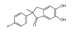 2-(4-fluorophenyl)-5,6-dihydroxy-2-methyl-3H-inden-1-one Structure