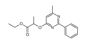 Propanoic acid, 2-[(6-methyl-2-phenyl-4-pyrimidinyl)oxy]-, ethyl ester结构式