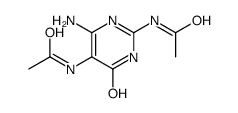 N-(2-acetamido-6-amino-4-oxo-1H-pyrimidin-5-yl)acetamide结构式