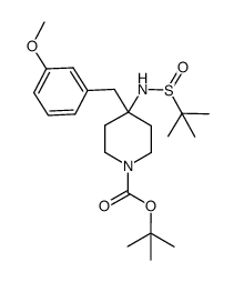 tert-butyl 4-((tert-butylsulfinyl)amino)-4-(3-methoxybenzyl)piperidine-1-carboxylate Structure