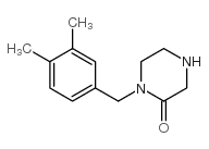 1-(3,4-二甲基苄基)哌嗪-2-酮结构式