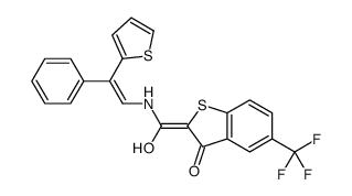 3-Hydroxy-N-[2-phenyl-2-(2-thienyl)ethenyl]-5-(trifluoromethyl)benzo[b]thiophene-2-carboxamide结构式