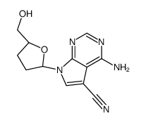 4-amino-7-[(2R,5S)-5-(hydroxymethyl)oxolan-2-yl]pyrrolo[2,3-d]pyrimidine-5-carbonitrile结构式