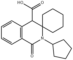 2'-cyclopentyl-1'-oxo-1',4'-dihydro-2'H-spiro[cyclohexane-1,3'-isoquinoline]-4'-carboxylic acid Structure