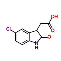 (5-Chloro-2-oxo-2,3-dihydro-1H-indol-3-yl)acetic acid Structure