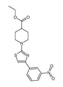 ethyl 1-[4-(3-nitrophenyl)-1,3-thiazol-2-yl]piperidine-4-carboxylate结构式