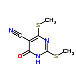 2,4-Bis(methylsulfanyl)-6-oxo-1,6-dihydro-5-pyrimidinecarbonitrile结构式