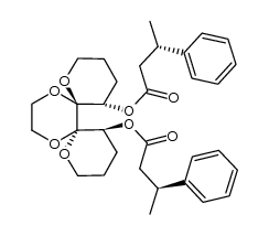 (5S,6R,7R,12S,3'S,3"S)-5,12-Bis(3-phenylbutanoyloxy)-1,8,13,16-tetraoxadispiro[5.0.5.4]hexadecane结构式