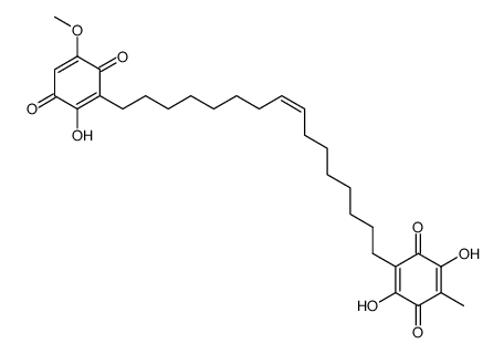 2,5-Dihydroxy-3-[(Z)-16-(2-hydroxy-5-methoxy-3,6-dioxo-1,4-cyclohexadien-1-yl)-8-hexadecenyl]-6-methyl-2,5-cyclohexadiene-1,4-dione Structure