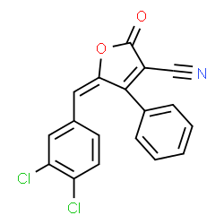 5-[(3,4-DICHLOROPHENYL)METHYLENE]-2-OXO-4-PHENYL-2,5-DIHYDRO-3-FURANCARBONITRILE structure