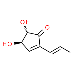 2-Cyclopenten-1-one,4,5-dihydroxy-2-(1E)-1-propenyl-,(4R,5S)-rel-(9CI) structure