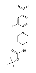 3-fluoro-4-((4-BOC-amino)piperidino)nitrobenzene Structure