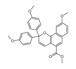 methyl 9-methoxy-2,2-bis(4-methoxyphenyl)-2H-naphtho[1,2-b]pyran-5-carboxylate结构式