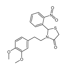 3-[2-(3,4-dimethoxyphenyl)ethyl]-2-(2-nitrophenyl)-1,3-thiazolidin-4-one结构式