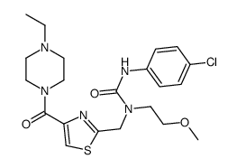 3-(4-chlorophenyl)-1-[[4-(4-ethylpiperazine-1-carbonyl)-1,3-thiazol-2-yl]methyl]-1-(2-methoxyethyl)urea Structure