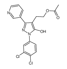 2-(1-(3,4-dichlorophenyl)-5-hydroxy-3-(pyridin-3-yl)-1H-pyrazol-4-yl)ethyl acetate Structure