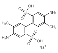 [1,1'-Biphenyl]-2,2'-disulfonicacid, 4,4'-diamino-5,5'-dimethyl-, sodium salt (1:2)结构式