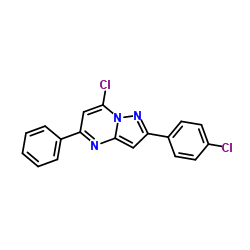 7-CHLORO-2-(4-CHLORO-PHENYL)-5-PHENYL-PYRAZOLO[1,5-A]PYRIMIDINE Structure