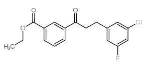 3'-CARBOETHOXY-3-(3-CHLORO-5-FLUOROPHENYL)PROPIOPHENONE结构式