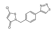 5-chloro-2-[[4-(thiadiazol-4-yl)phenyl]methyl]-1,2-thiazol-3-one结构式