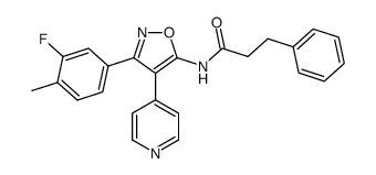 3-(3-fluoro-4-methylphenyl)-5-(3-phenylpropionylamino)-4-(4-pyridyl)isoxazole Structure