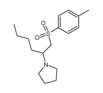 2-(1-pyrrolidinyl)-1-tosylhexane结构式