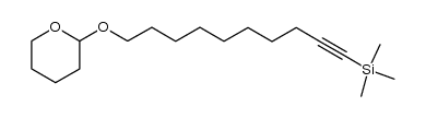 trimethyl-(10-((tetrahydro-2H-pyran-2-yl)oxy)dec-1-yn-1-yl)silane结构式