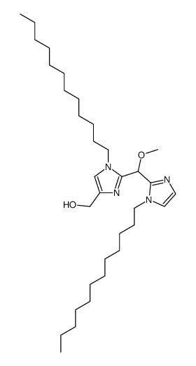 {1-Dodecyl-2-[(1-dodecyl-1H-imidazol-2-yl)-methoxy-methyl]-1H-imidazol-4-yl}-methanol Structure