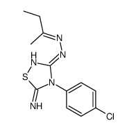 N-[(E)-butan-2-ylideneamino]-4-(4-chlorophenyl)-5-imino-1,2,4-thiadiazol-3-amine Structure