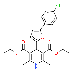 diethyl 4-(5-(4-chlorophenyl)furan-2-yl)-2,6-dimethyl-1,4-dihydropyridine-3,5-dicarboxylate结构式