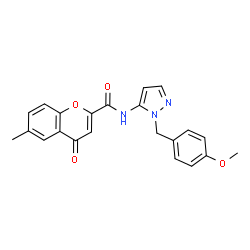 N-[1-(4-Methoxybenzyl)-1H-pyrazol-5-yl]-6-methyl-4-oxo-4H-chromene-2-carboxamide Structure