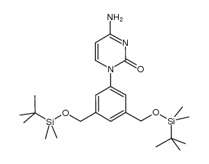 1-[3,5-bis(tert-butyldimethylsilyloxymethyl)phenyl]cytosine Structure