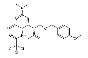 (3S,4S)-4-(((4-methoxybenzyl)oxy)methyl)-N,N,5-trimethyl-3-((S)-2-oxo-1-(2,2,2-trichloroacetamido)ethyl)hex-5-enamide Structure