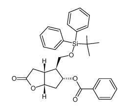 (3aR,4S,5R,6aS)-5-benzoyloxy-4-[(t-butyldiphenylsiloxy)methyl]hexahydro-2H-cyclopenta[b]furan-2-one Structure