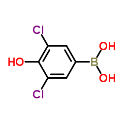 (3,5-二氯-4-羟基苯基)硼酸结构式