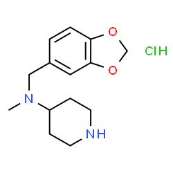 苯并[1,3]1,3-二氧杂环戊烯-5-基甲基-甲基-哌啶-4-基-胺盐酸盐结构式