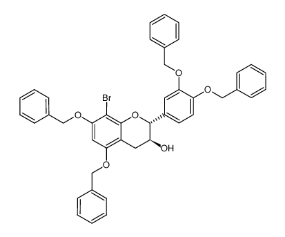 3',4',5,7-tetra-O-benzyl-8-bromocatechin Structure