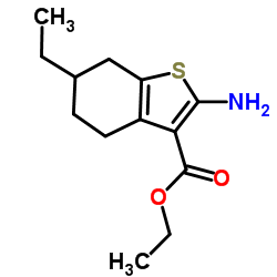 2-AMINO-6-ETHYL-4,5,6,7-TETRAHYDRO-BENZO[B]THIOPHENE-3-CARBOXYLIC ACID ETHYL ESTER Structure