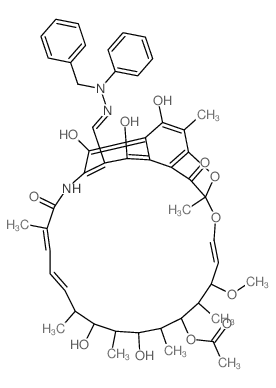 3-[(benzyl-phenyl-hydrazono)-methyl]-rifamycin结构式