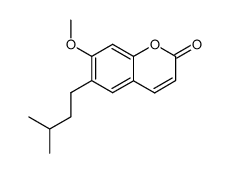 7-Methoxy-6-(3-methylbutyl)-2H-1-benzopyran-2-one结构式