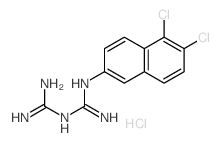 2-[N-(5,6-dichloronaphthalen-2-yl)carbamimidoyl]guanidine structure
