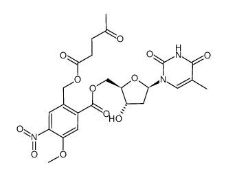 5'-O-[6-(levulinyloxymethyl)-5-methoxy-4-nitrobenzoyl]thymidine结构式