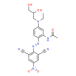 N-[2-[(2,6-Dicyano-4-nitrophenyl)azo]-5-[(2,3-dihydroxypropyl)ethylamino]phenyl]acetamide结构式