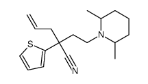 2-[2-(2,6-dimethylpiperidin-1-yl)ethyl]-2-thiophen-2-ylpent-4-enenitrile结构式