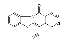 3-(chloromethyl)-2-formyl-1-oxo-5H-pyrido[1,2-a]benzimidazole-4-carbonitrile结构式