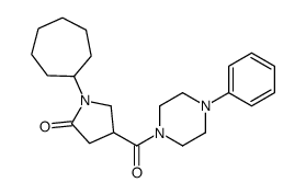 1-cycloheptyl-4-(4-phenylpiperazine-1-carbonyl)pyrrolidin-2-one结构式